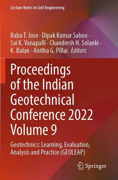 Produktbild: Proceedings of the Indian Geotechnical Conference 2022 Volume 9