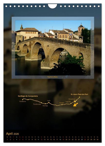 Produktbild: Jakobsweg - Camino Franc&eacute;s (Wandkalender 2026 DIN A4 hoch), CALVENDO Monatskalender