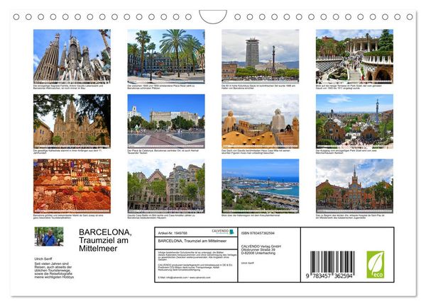 Produktbild: BARCELONA, Traumziel am Mittelmeer (Wandkalender 2026 DIN A4 quer), CALVENDO Monatskalender