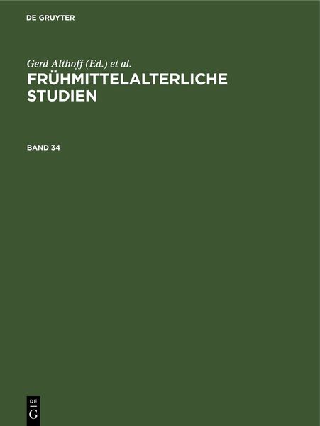 Produktbild: Fr&uuml;hmittelalterliche Studien. Band 34