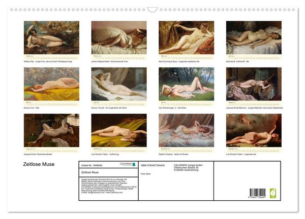 Produktbild: Zeitlose Muse (Wandkalender 2026 DIN A2 quer), CALVENDO Monatskalender