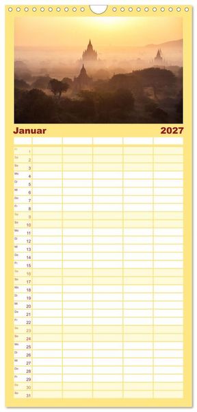 Produktbild: Familienplaner 2027 - Faszinierendes Asien - Eine Kulturreise in den Fernen Osten mit 5 Spalten (Wandkalender, 21 x 45 cm) CALVENDO