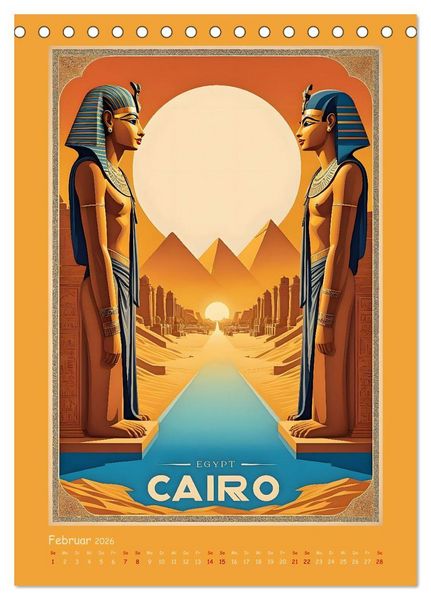 Produktbild: City Travel Poster - nostalgische St&auml;dtereise um die Welt (Tischkalender 2026 DIN A5 hoch), CALVENDO Monatskalender