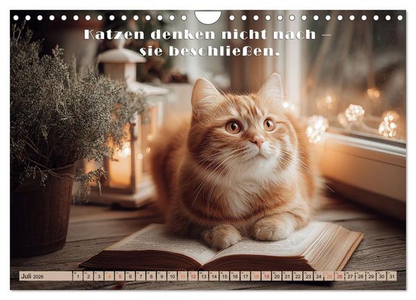Produktbild: Miau-velous Pfotenpoesie (Wandkalender 2026 DIN A4 quer), CALVENDO Monatskalender