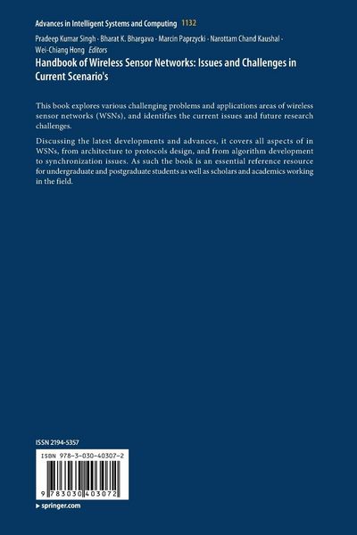 Produktbild: Handbook of Wireless Sensor Networks: Issues and Challenges in Current Scenario's