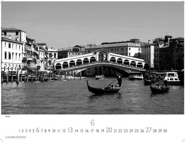 Produktbild: Venedig Kalender 2027 schwarz weiss &ndash; Wandkalender | Fotokalender Italien 42x55 &ndash; mit malerischen Fotos von Venedig , Italien