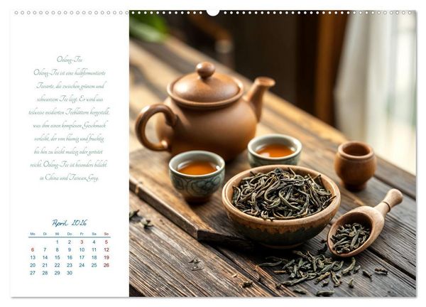 Produktbild: Ein&nbsp;Jahr&nbsp;in&nbsp;Tassen - Die Welt des Tees (Wandkalender 2026 DIN A2 quer), CALVENDO Monatskalender