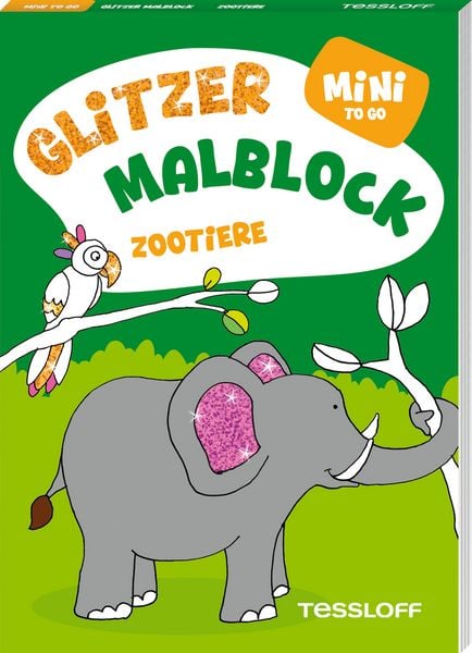 Produktbild: Mini Glitzer Malblock to go. Zootiere