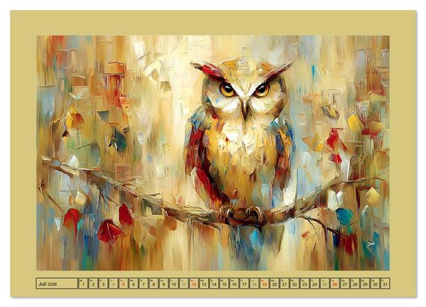 Produktbild: Majest&auml;ten der L&uuml;fte. Raubv&ouml;gel zwischen Himmel und Kunst (hochwertiger Premium Wandkalender 2026 DIN A2 quer), Kunstdruck in Hochglanz