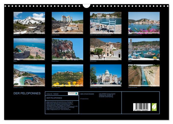 Produktbild: DER PELOPONNES (Wandkalender 2026 DIN A3 quer), CALVENDO Monatskalender