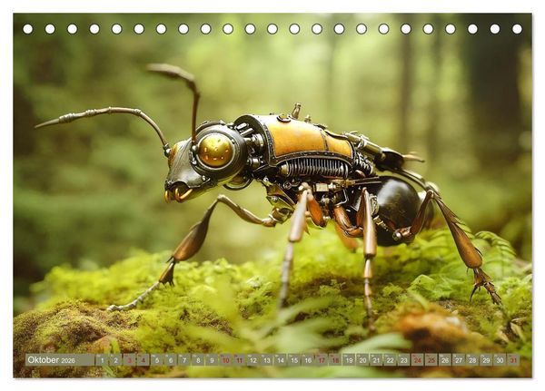 Produktbild: Die fantastische Welt der Steampunk-Insekten (Tischkalender 2026 DIN A5 quer), CALVENDO Monatskalender