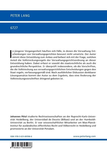 Produktbild: Verwaltungsgerichtliche Zwangsvollstreckung gegen den Staat als Hoheitstr&auml;ger