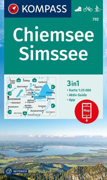 Produktbild: KOMPASS Wanderkarte 792 Chiemsee, Simssee 1:25.000