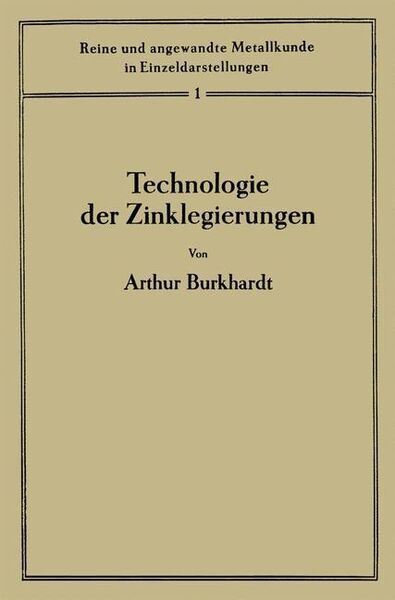 Produktbild: Technologie der Zinklegierungen