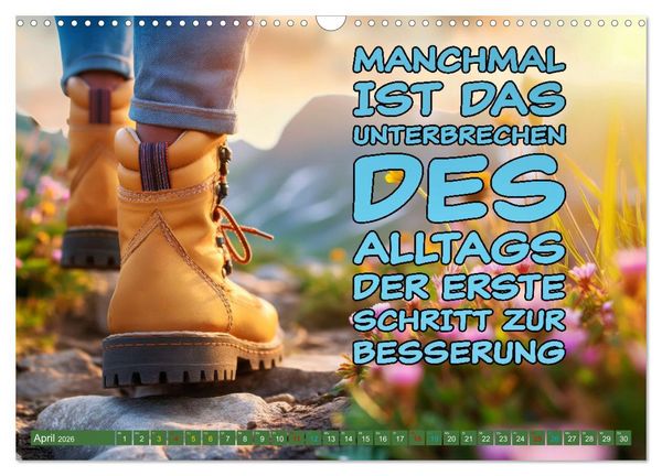 Produktbild: Gute Besserung - mit coolen Spr&uuml;chen (Wandkalender 2026 DIN A3 quer), CALVENDO Monatskalender