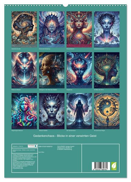 Produktbild: Gedankenchaos - Blicke in einer verwirrten Geist (hochwertiger Premium Wandkalender 2026 DIN A2 hoch), Kunstdruck in Hochglanz