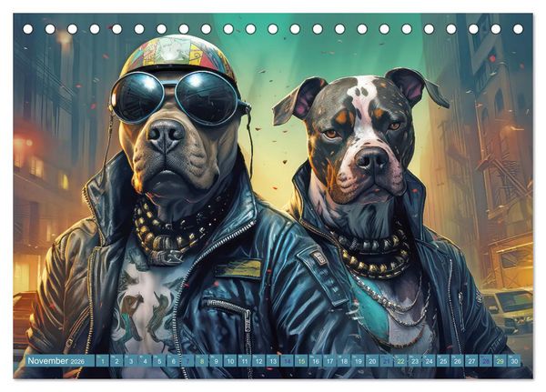 Produktbild: Gangsterhunde - KI-Bilder (Tischkalender 2026 DIN A5 quer), CALVENDO Monatskalender