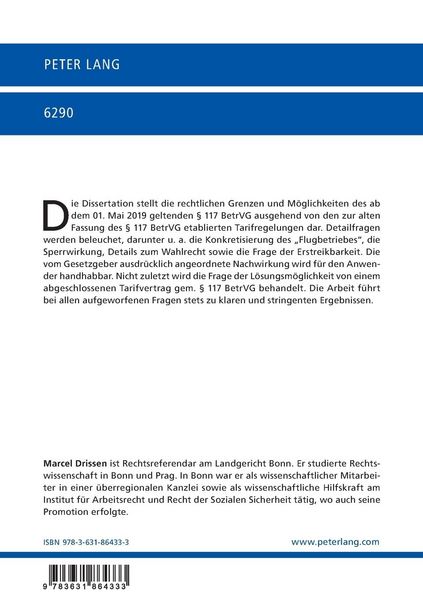 Produktbild: Die betriebliche Mitbestimmung in Luftfahrtunternehmen gem. &sect; 117 BetrVG
