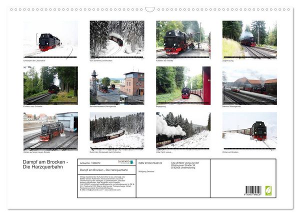 Produktbild: Dampf am Brocken - Die Harzquerbahn (Wandkalender 2026 DIN A2 quer), CALVENDO Monatskalender