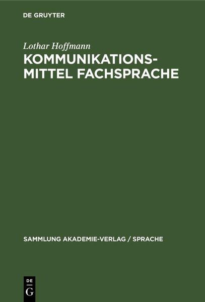 Produktbild: Kommunikationsmittel Fachsprache