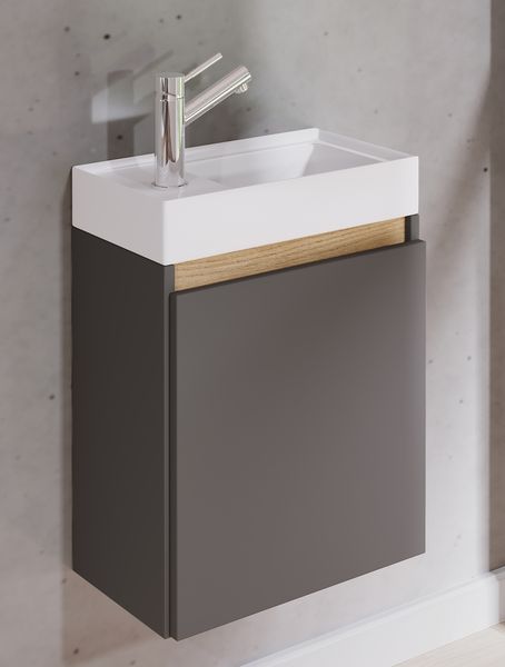 Produktbild: 2 tlg. H&auml;ngeschrank G&auml;ste-WC Waschbecken Softclose Cosila