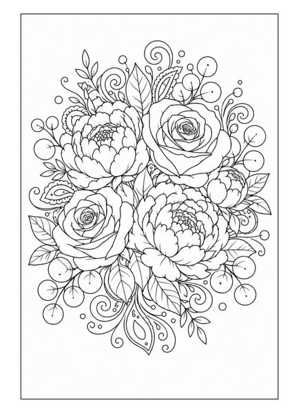Produktbild: Mandala Blumen Malbuch f&uuml;r Erwachsene mit 100 floralen Ausmalmotiven