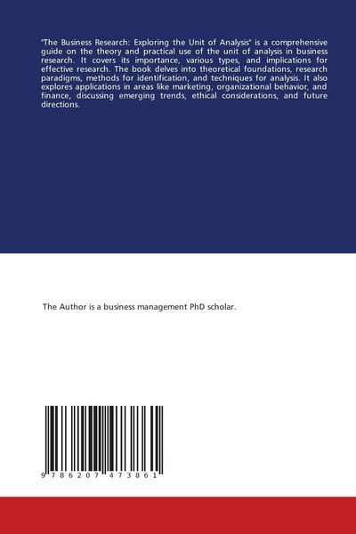 Produktbild: Unit of Analysis in Business Research