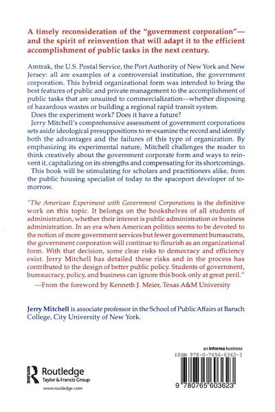 Produktbild: The American Experiment with Government Corporations