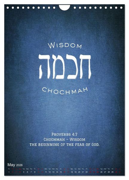 Produktbild: The Radiant Path Hebrew Letters Inspiring the Soul (Wall Calendar 2026 DIN A4 portrait), CALVENDO 12 Month Wall Calendar