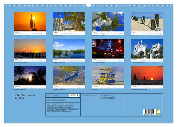 Produktbild: Unter der Sonne Floridas (Wandkalender 2026 DIN A2 quer), CALVENDO Monatskalender
