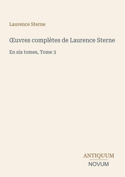 Produktbild: &iquest;uvres compl&egrave;tes de Laurence Sterne