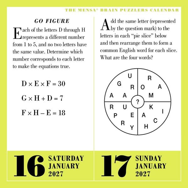 Produktbild: Mensa 365 Brain Puzzlers Page-A-Day&reg; Calendar 2027