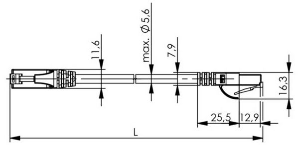 Produktbild: Teleg&auml;rtner 100008202 RJ45 Patchkabel CAT 5e 1.0 m Blau Flammwidrig, mit Knickschutzt&uuml;lle 1 St.