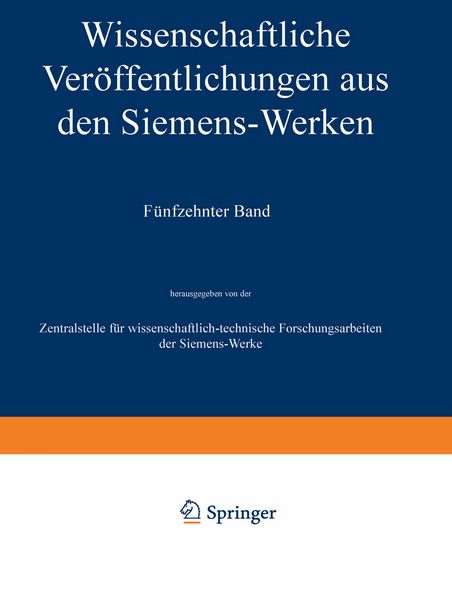 Produktbild: Wissenschaftliche Ver&ouml;ffentlichungen aus den Siemens-Werken