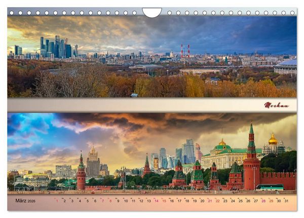 Produktbild: Faszinierende St&auml;dte, Panoramen (Wandkalender 2026 DIN A4 quer), CALVENDO Monatskalender