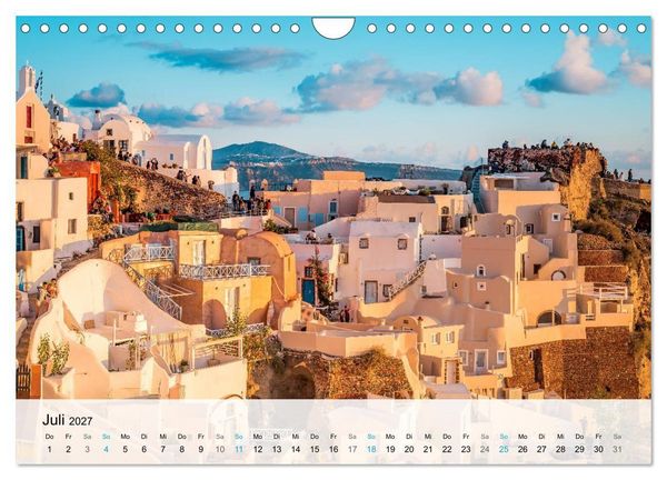 Produktbild: Oia Santorini - Bilderbuch-Dorf von Griechenland (Wandkalender 2027 DIN A4 quer), CALVENDO Monatskalender