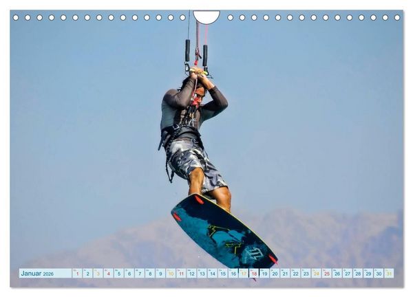 Produktbild: Kitesurfen - Wasser, Wind und coole Typen (Wandkalender 2026 DIN A4 quer), CALVENDO Monatskalender