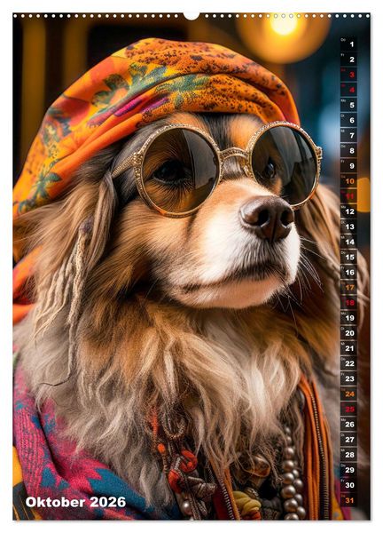 Produktbild: Stylische Hunde (hochwertiger Premium Wandkalender 2026 DIN A2 hoch), Kunstdruck in Hochglanz