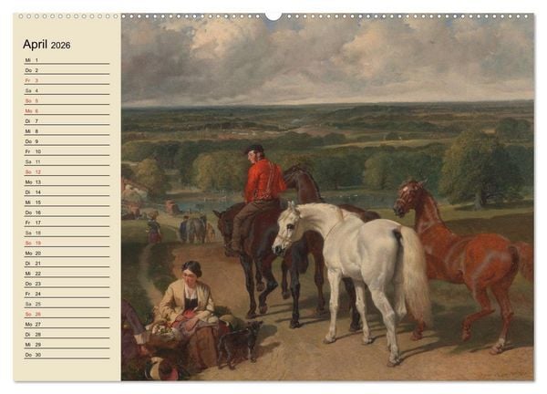 Produktbild: Pferde-&Ouml;lgem&auml;lde. Die Kunst der alten Meister (Wandkalender 2026 DIN A2 quer), CALVENDO Monatskalender