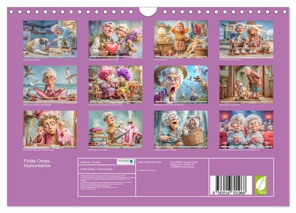 Produktbild: Flotte Omas - Humorwerke (Wandkalender 2026 DIN A4 quer), CALVENDO Monatskalender