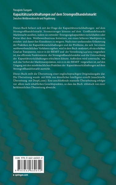 Produktbild: Kapazit&auml;tszur&uuml;ckhaltungen auf dem Stromgro&szlig;handelsmarkt