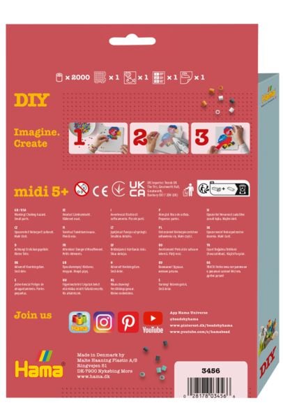 Produktbild: Hama 3456 - DIY B&uuml;gelperlen Midi 5+, Motiv Aquarium, Geschenkpackung, 2000 St&uuml;ck