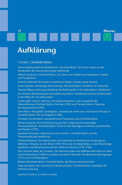Produktbild: Aufkl&auml;rung, Band 31: Christlob Mylius. Ein kurzes Leben an den Schaltstellen der deutschen Aufkl&auml;rung