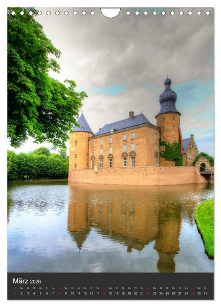 Produktbild: Eindrucksvolle Burgen, malerische Schl&ouml;sser im M&uuml;nsterland (Wandkalender 2026 DIN A4 hoch), CALVENDO Monatskalender