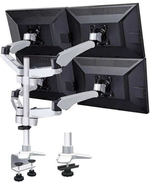 Produktbild: SpeaKa Professional Monitor-Tischhalterung SP-3957076 Flex 4 Display(s) 25,4cm (10\") - 68,6cm (27\") Schwarz, Silbe