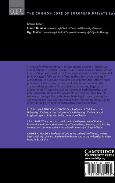 Produktbild: Transfer of Immovables in European Private Law