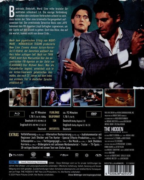 Produktbild: The Hidden - Das unsagbar B&ouml;se - Mediabook - Cover A (Blu-ray + DVD)
