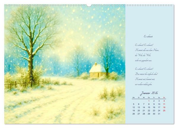 Produktbild: Gedichte. Die ber&uuml;hmtesten deutschsprachigen Verse (hochwertiger Premium Wandkalender 2026 DIN A2 quer), Kunstdruck in Hochglanz