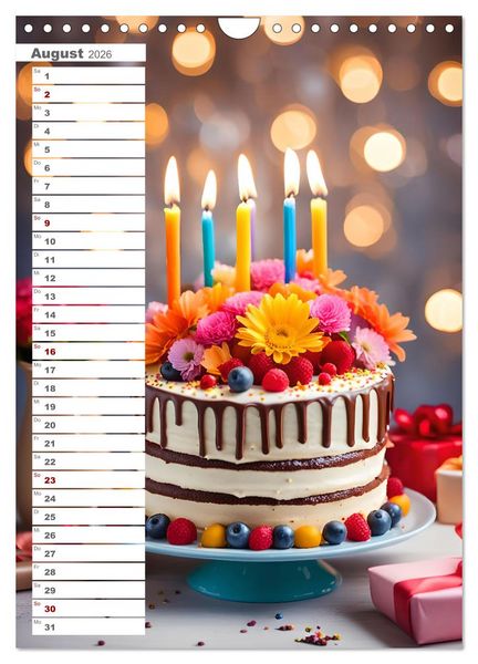 Produktbild: Festliche Momente - Ein Jahr mit KI Geburtstagen (Wandkalender 2026 DIN A4 hoch), CALVENDO Monatskalender