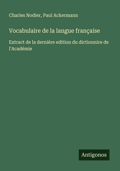 Produktbild: Vocabulaire de la langue fran&ccedil;aise